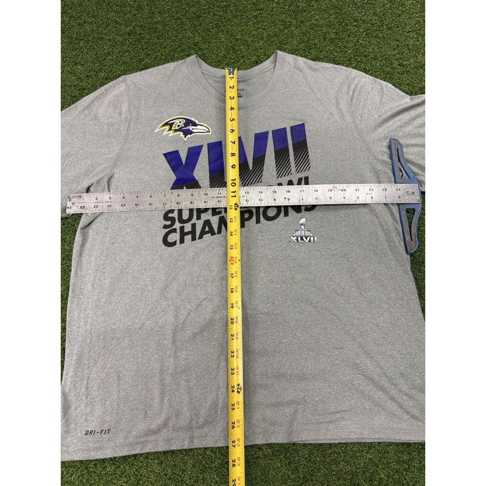 Baltimore Ravens Nike Dri-Fit Men's Shirt XL Gray Super Bowl XLVII Champions - Picture 7 of 7